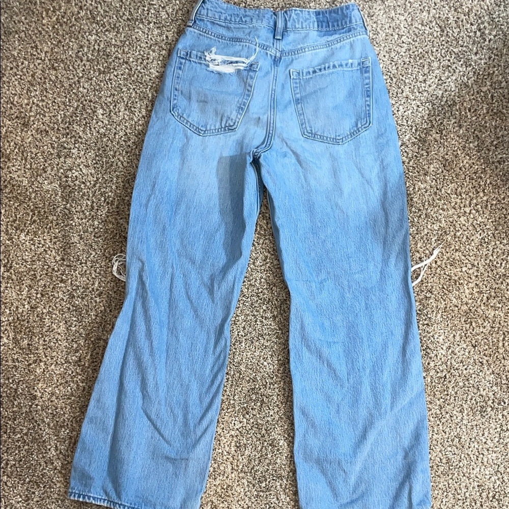 Hollister Light Blue Distressed Straight-Leg Jeans - Picture 3 of 4